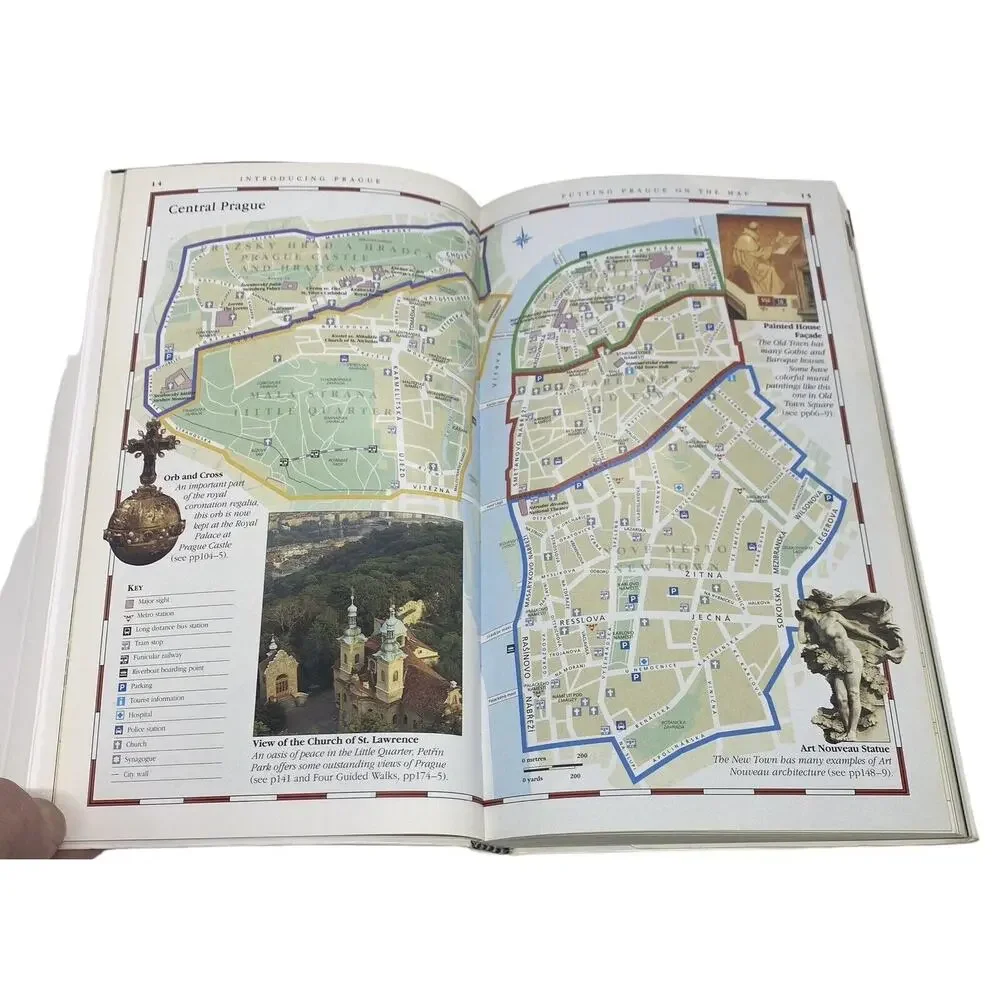 Prague: DK Eyewitness Travel Guides 1st American Ed. 1994 Maps Photos 264 Pages